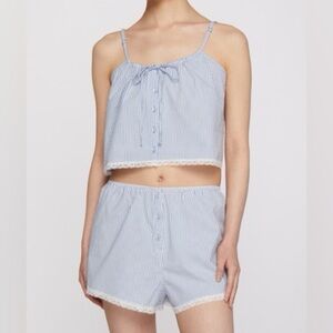 NWT Skims Blue Striped Sleepwear Set - tank and shorts size M